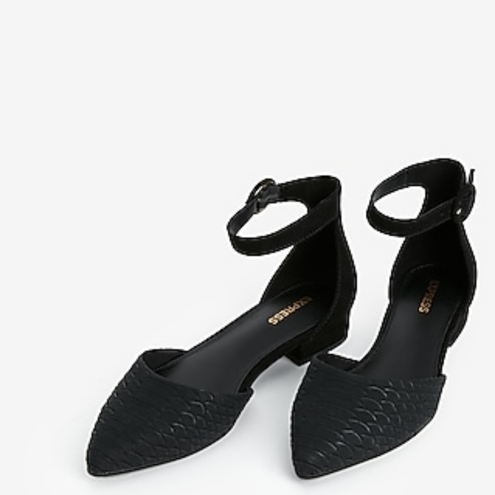 Textured Ankle Strap Shoes